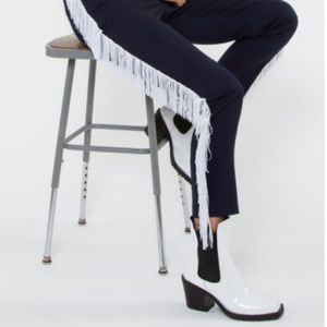 Creatures of Comfort navy wool pants with white trim